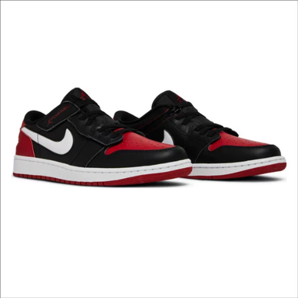 Jordan 1 Low FlyEase Black White Gym Red