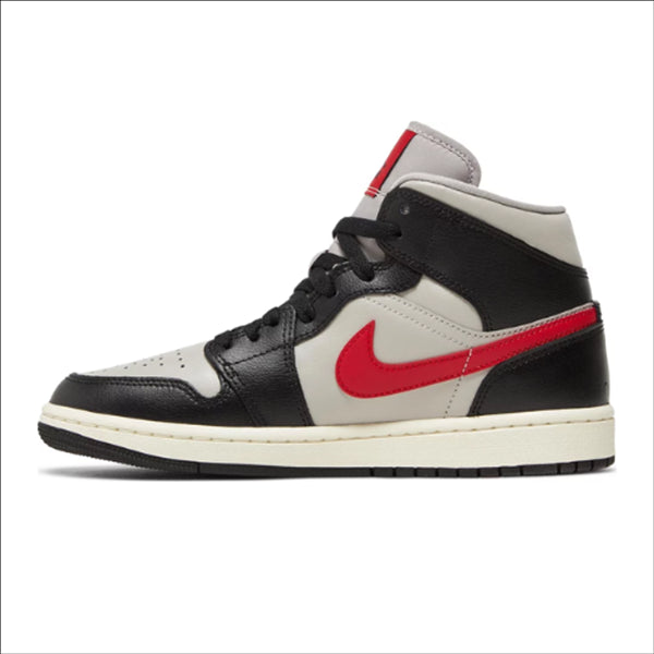Jordan 1 Mid Black College Grey Gym Red (Women's)