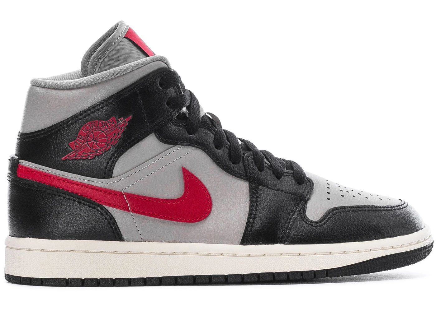 Jordan 1 Mid Black College Grey Gym Red (Women's)