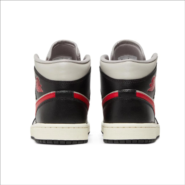 Jordan 1 Mid Black College Grey Gym Red (Women's)