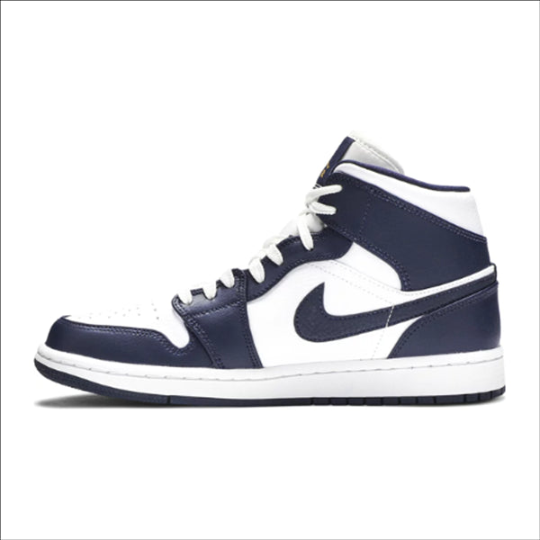 Jordan 1 Mid White Metallic Gold Obsidian