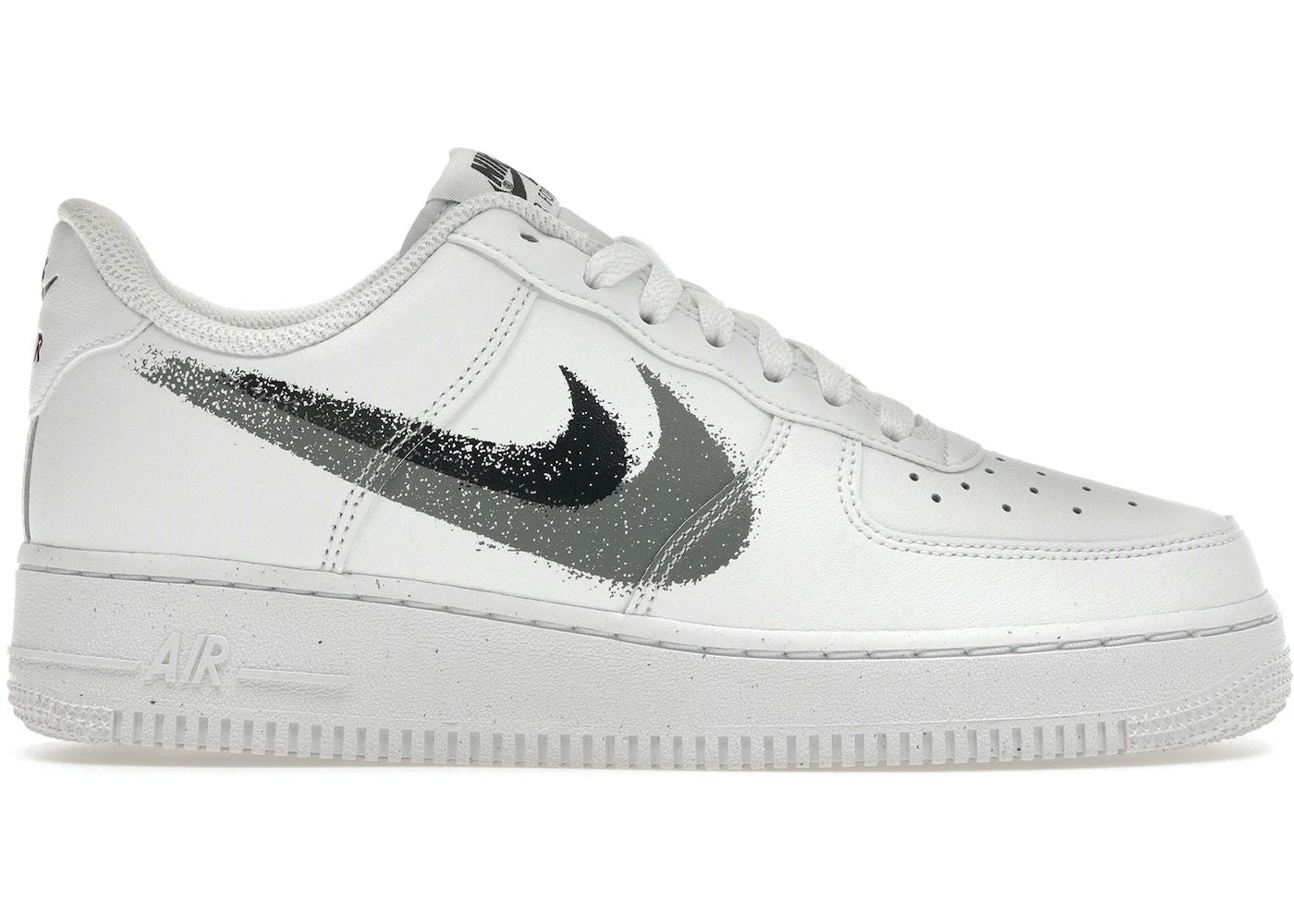 Nike Air Force 1 Low '07 Spray Paint Swoosh White Black Grey