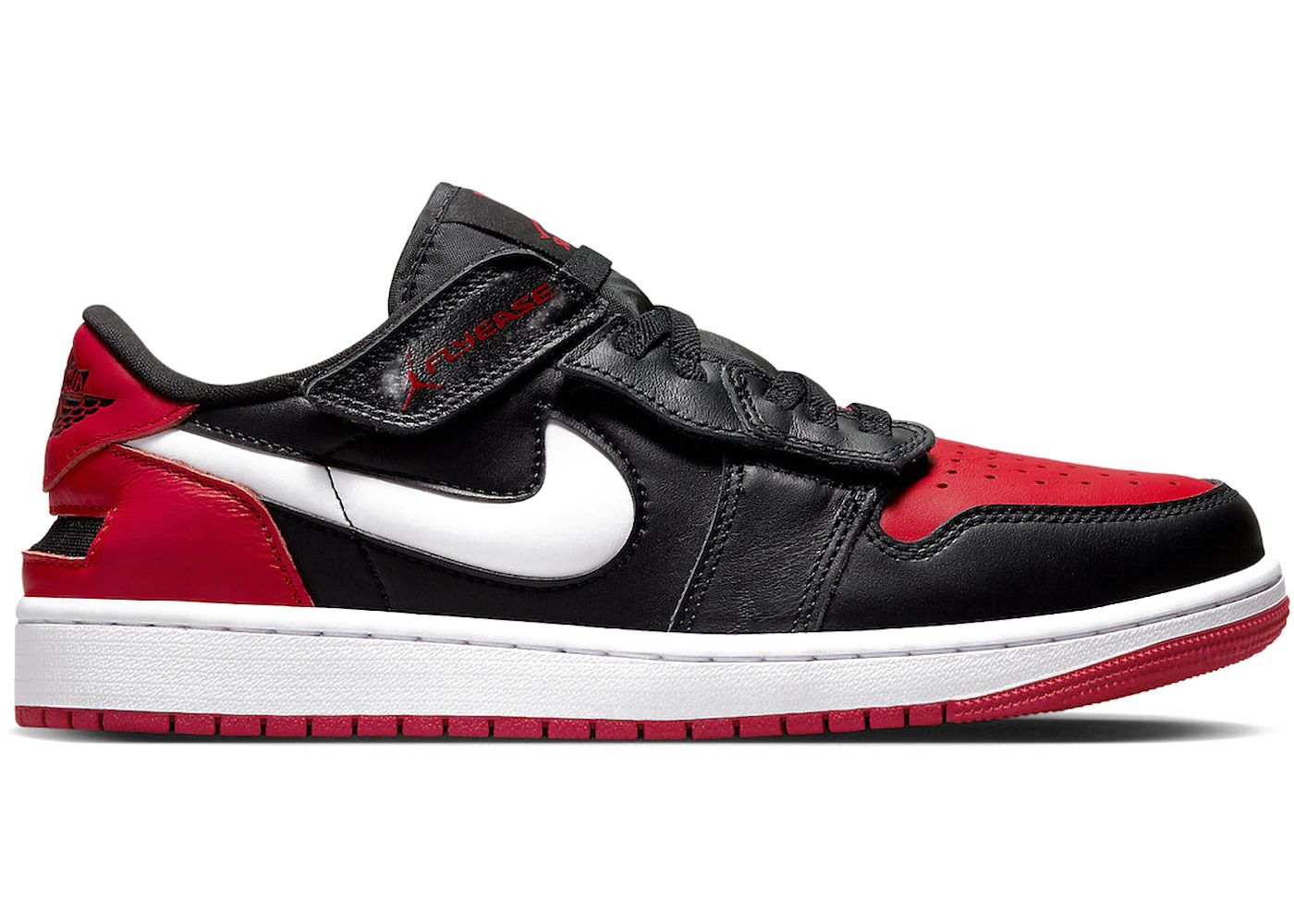 Jordan 1 Low FlyEase Black White Gym Red