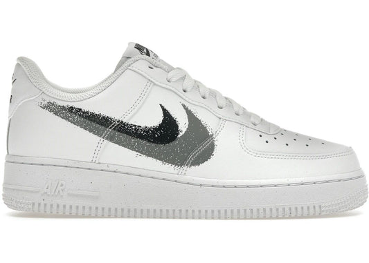 Nike Air Force 1 Low '07 Spray Paint Swoosh White Black Grey