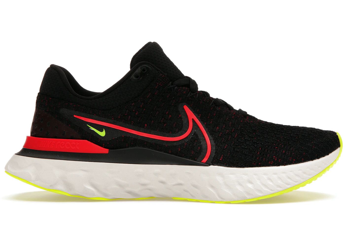 Nike React Infinity Run Flyknit 3 Black Siren Red Volt